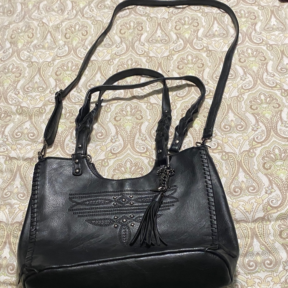 Sam Edelman Black Shoulder Bag with Tassel